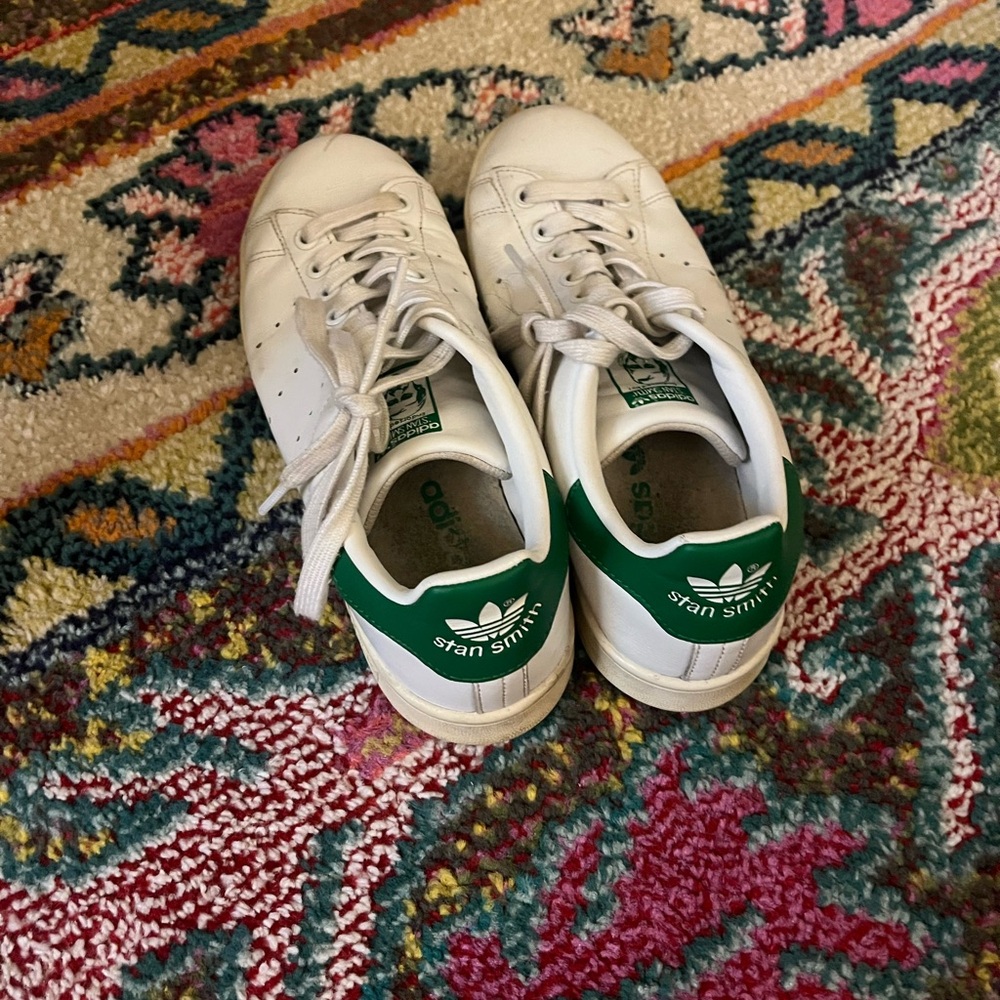 Adidas Stan Smith White and Green Shoes